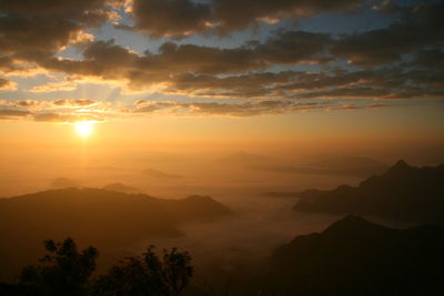 Scenic view of sea during sunset