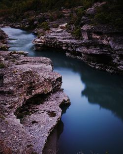 High angle view of sea against sky