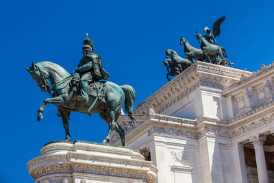 Detail of the statues of the vittorio emanuele ii monument also called altare della patria