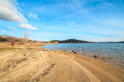 Scenic view of beach against sky