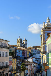 Streets, houses, slopes and church in the district of pelourinho in the city of salvador in bahia
