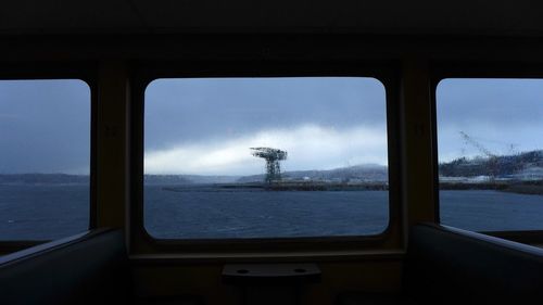 View of city viewed through train window