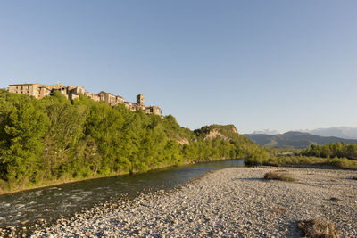 Scenic view of landscape against clear sky