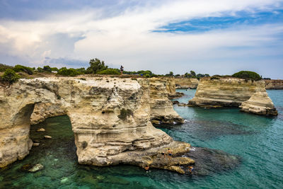 Rock formations in sea