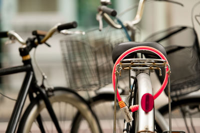 Close-up of bicycle wheel