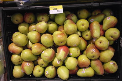 High angle view of fruits for sale in market