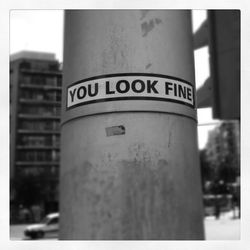 Close-up of text on wall