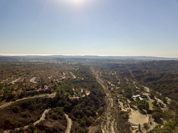 High angle view of landscape against sky