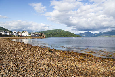 Scenic view of beach against sky