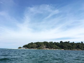 Scenic view of sea and blue sky