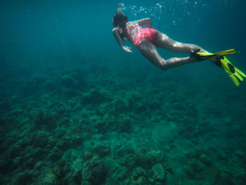 Man swimming in sea