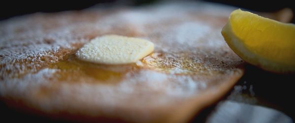 Close-up of meat on table