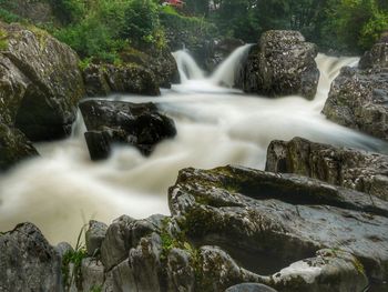 Scenic view of waterfall