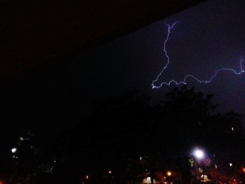 Low angle view of lightning in sky