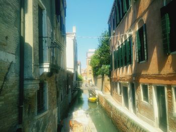 Narrow alley along buildings