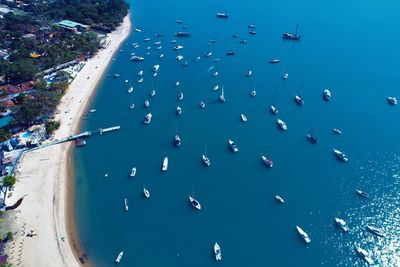 High angle view of sea shore