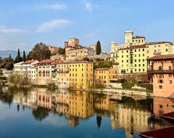 Reflection of buildings in water