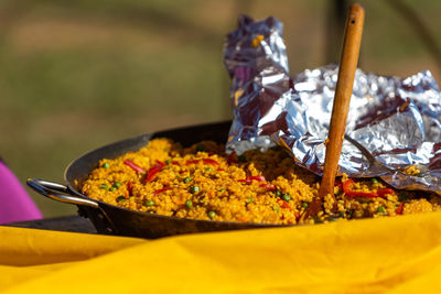 Close-up of food in plate