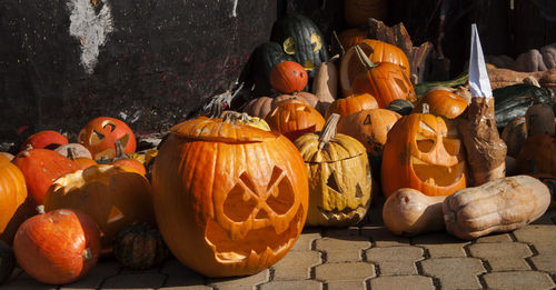 Pumpkins in market during autumn