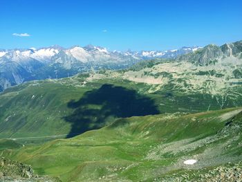 Scenic view of mountains against clear sky