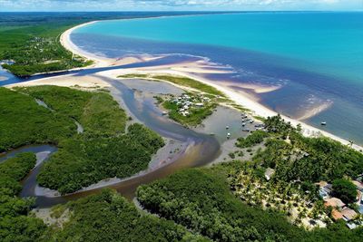 High angle view of sea shore