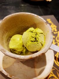 Close-up of ice cream in bowl