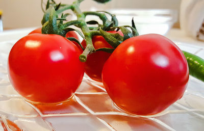 Close-up of tomatoes on table