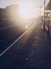 Railroad tracks against sky