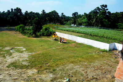 Scenic view of land against sky