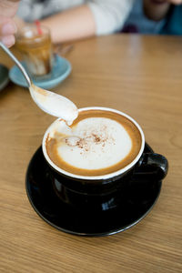 A cup of cappuccino.