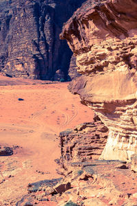 Aerial view of rock formations