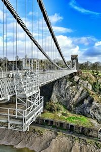 Suspension bridge against sky