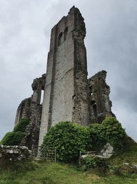 Low angle view of historical building against sky