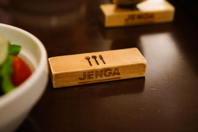 Close-up of food on table