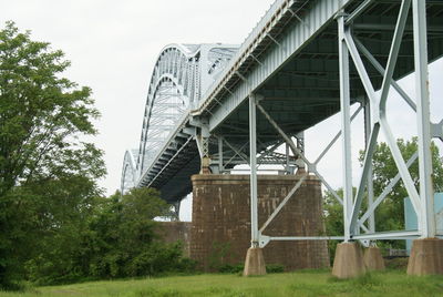 Low angle view of bridge against sky