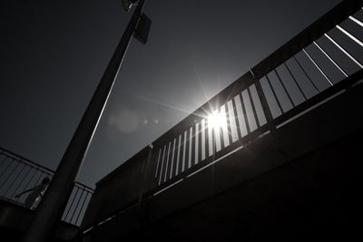 Low angle view of illuminated built structure against sky