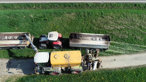 Abandoned tractor on field