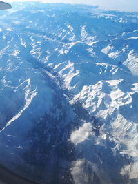 Aerial view of snowcapped mountains