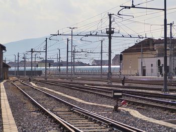 Railroad tracks against sky