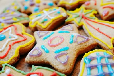 Full frame shot of gingerbread cookies during christmas