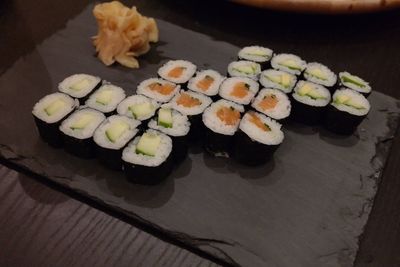 Close-up of food on table