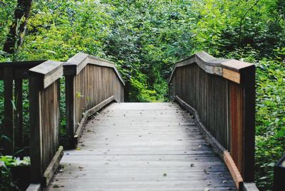 Wooden bridge in forest