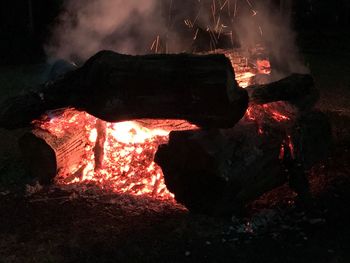 Close-up of bonfire