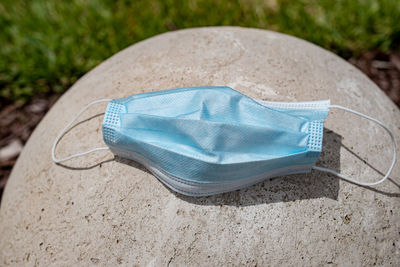 High angle view of shoes on sand
