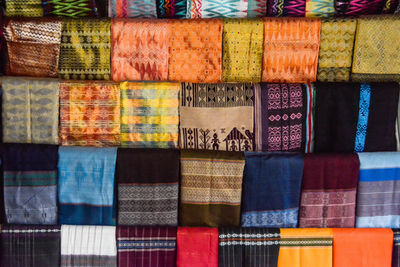 Full frame shot of multi colored market stall