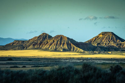 Scenic view of mountains against sky