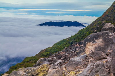 Scenic view of mountain against sky