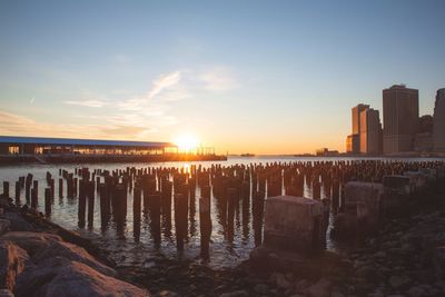 Sunset over calm sea