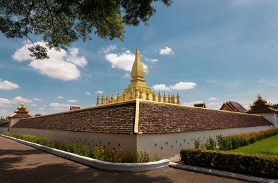 View of temple building against sky