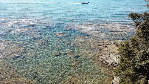 High angle view of sea